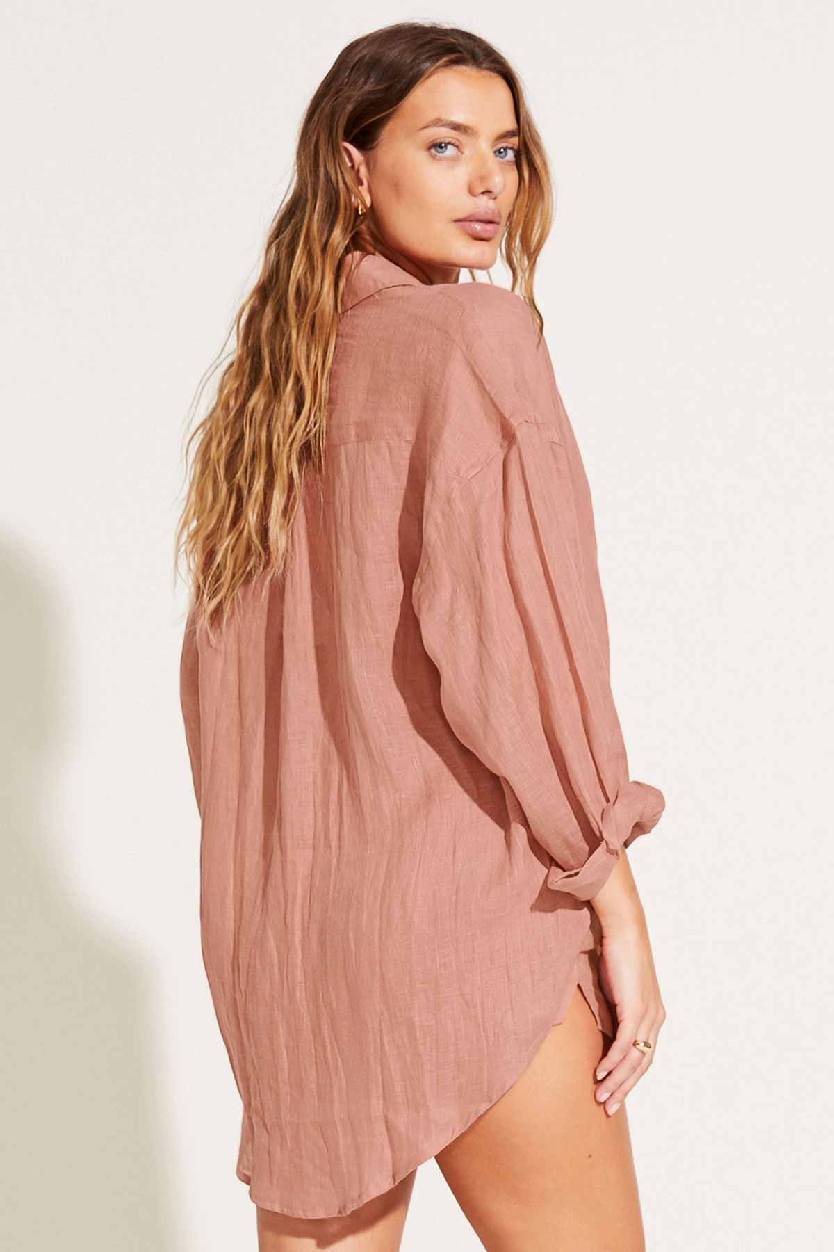 Vitamin A - Playa Linen Boyfriend Shirt - EcoLinen