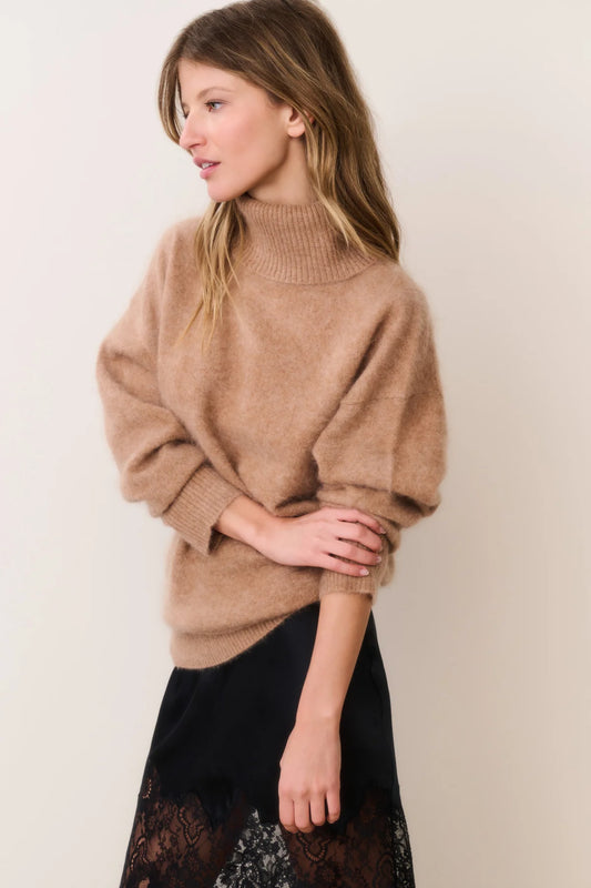 LOVESHACKFANCY - Nia Cashmere Turtleneck - Brown Sugar