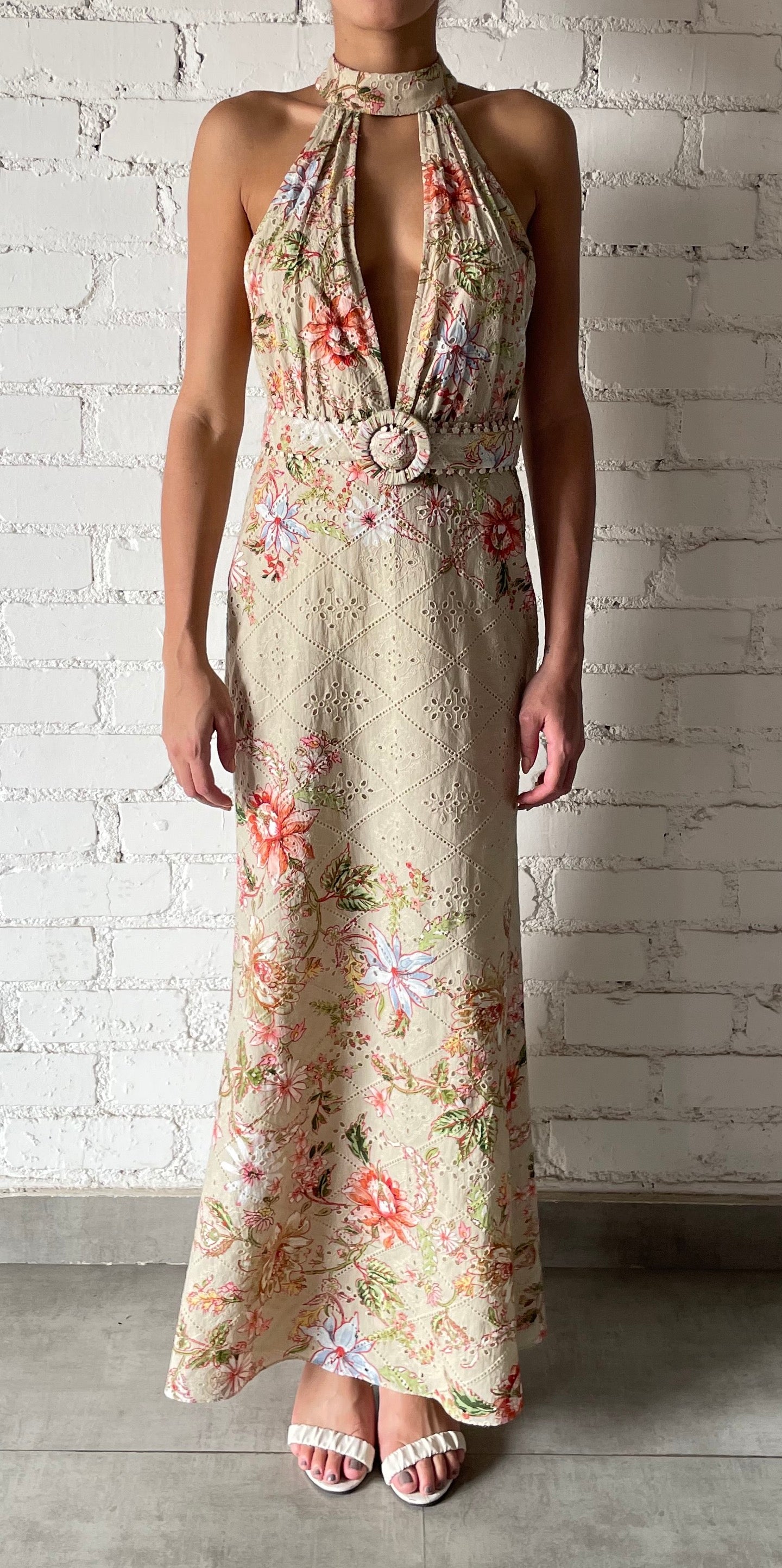 hemant and nandita long dress with buckle belt Hemant & Nandita- Long dress with buckle belt