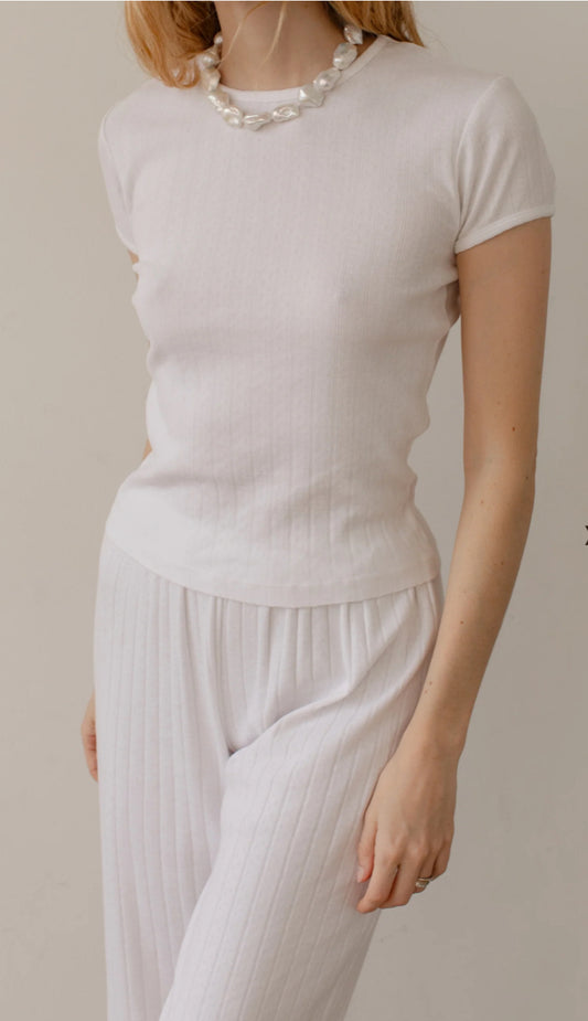 Donni - The Pointelle Baby Tee