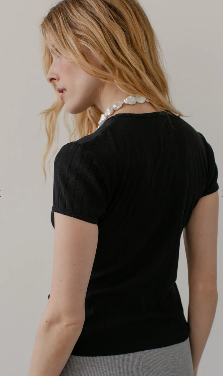 Donni - The Pointelle Baby Tee