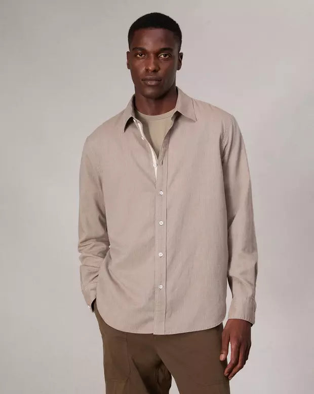 Rag & Bone - Finch Textured Shirt - Khaki Stripe