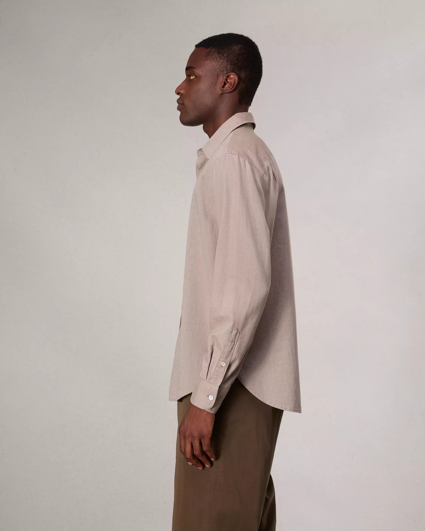 Rag & Bone - Finch Textured Shirt - Khaki Stripe