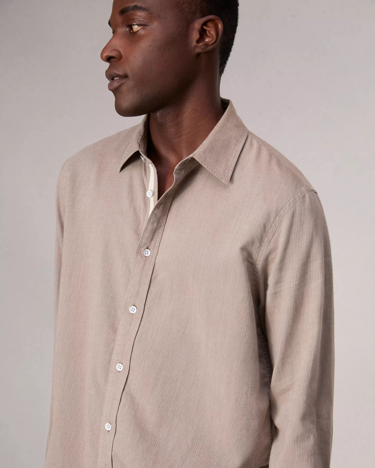 Rag & Bone - Finch Textured Shirt - Khaki Stripe