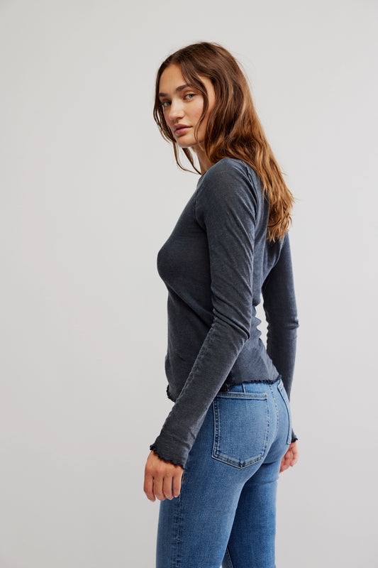 Free People - Be My Baby Long Sleeve - Black