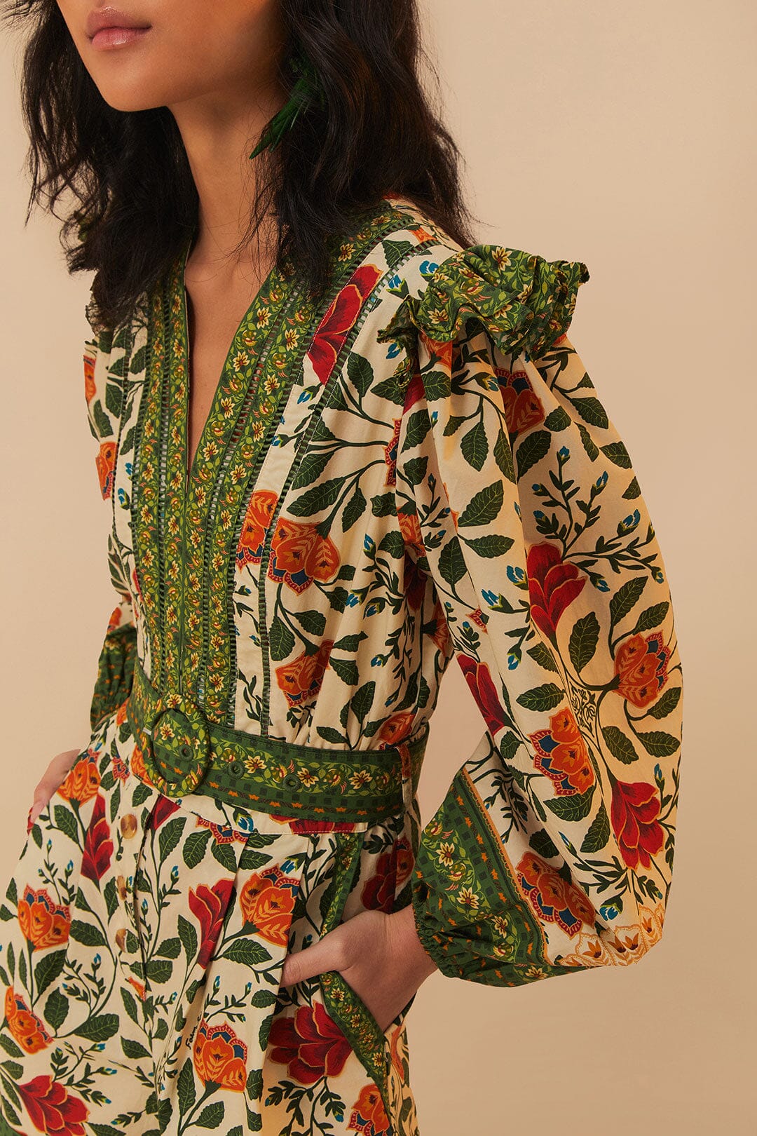 FARM Rio - Garden Tapestry Sand Romper