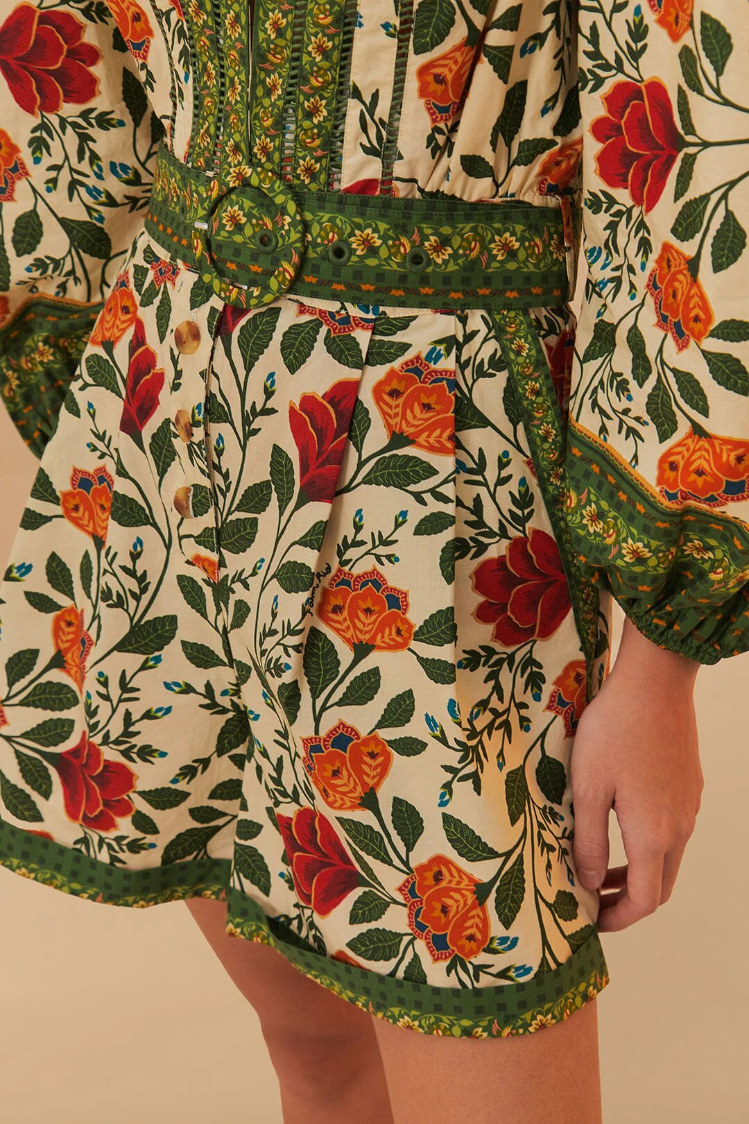 FARM Rio - Garden Tapestry Sand Romper