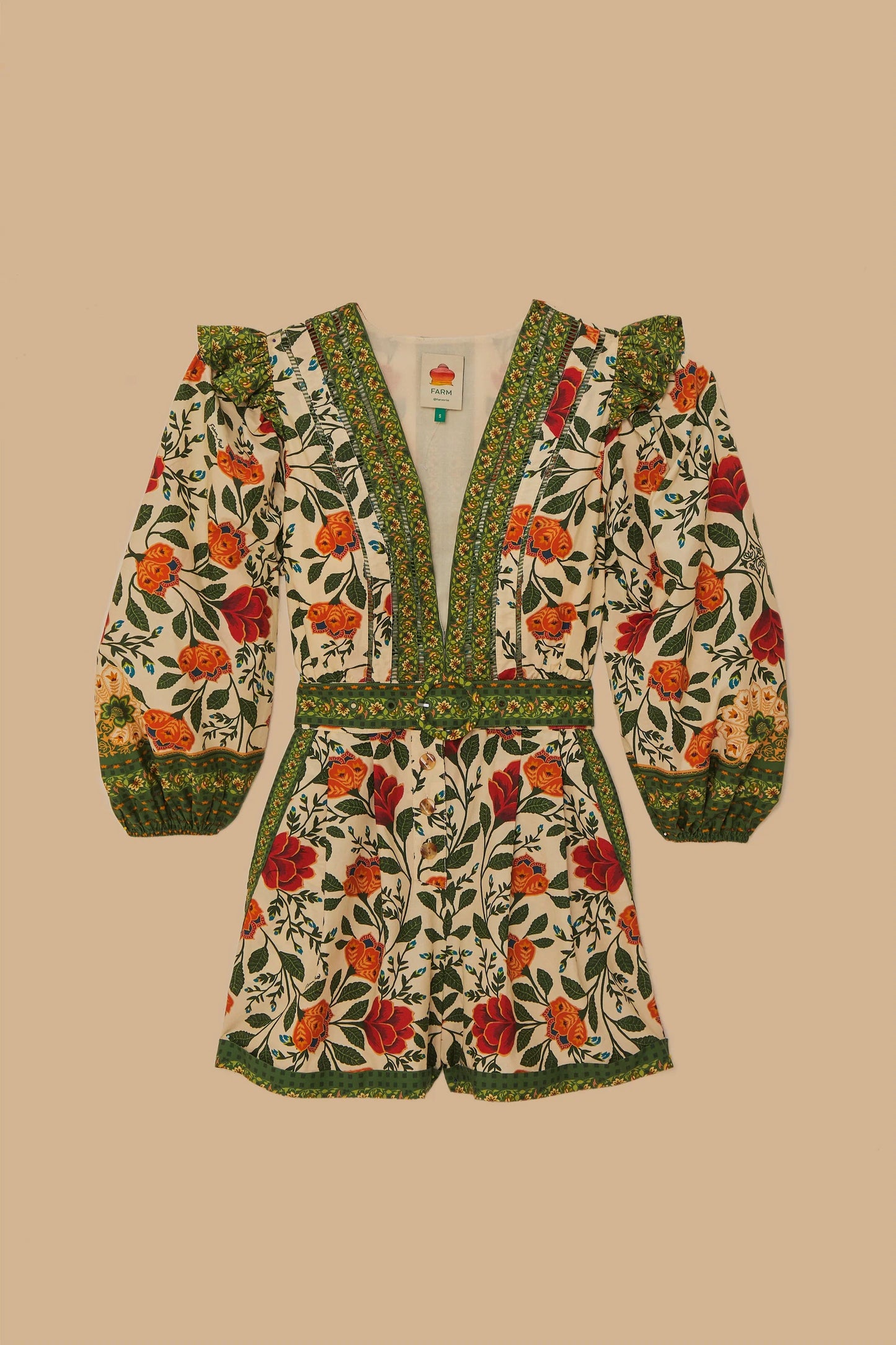 FARM Rio - Garden Tapestry Sand Romper