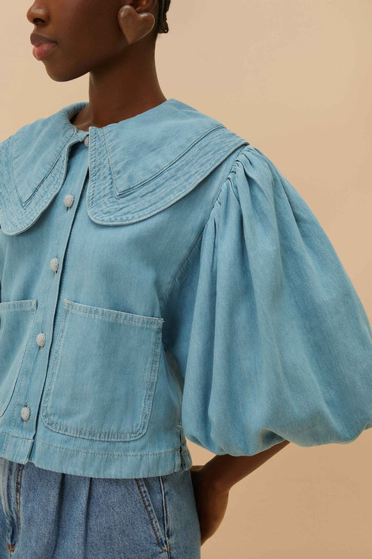 FARM Rio - Denim Notched Lapel Shirt
