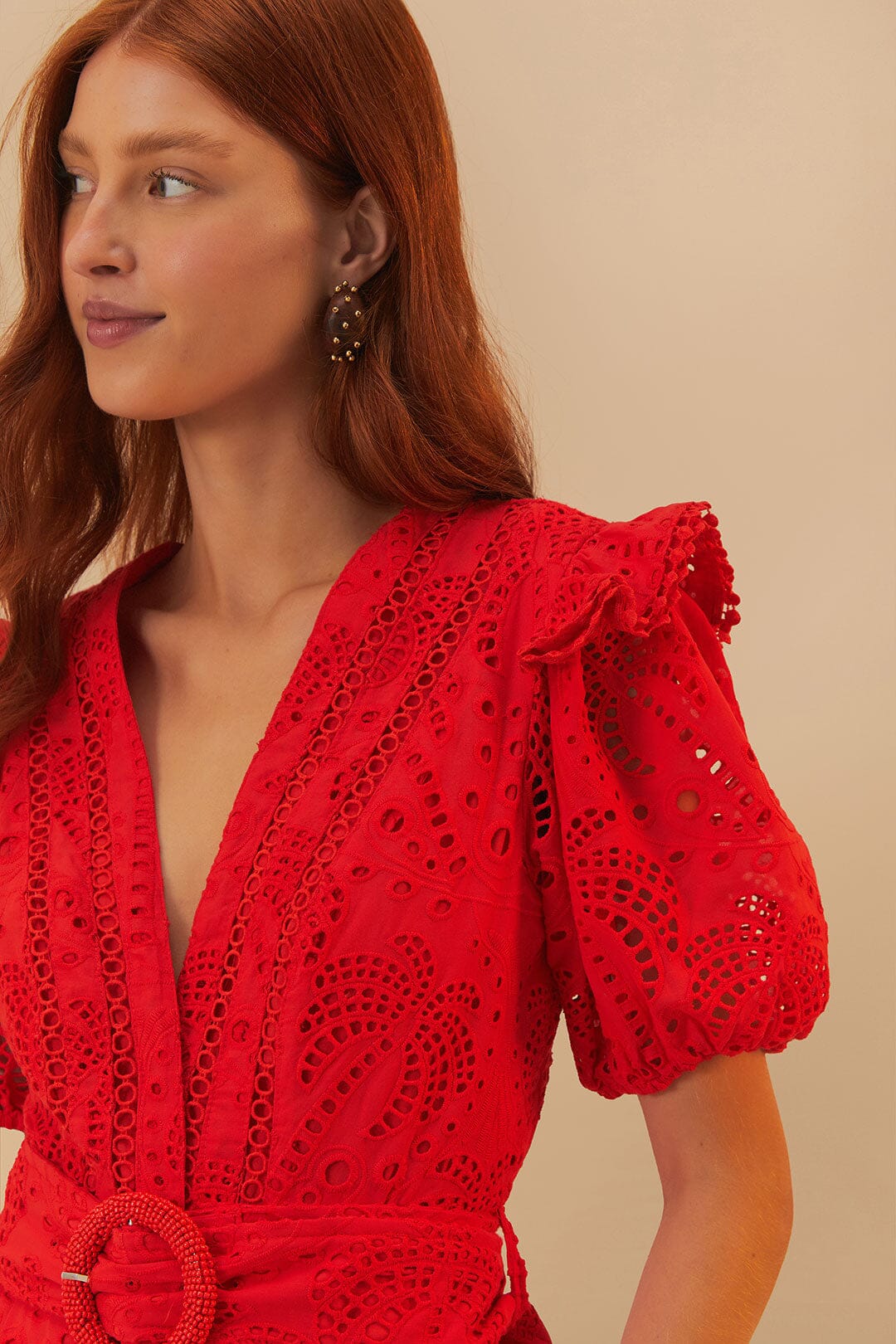 FARM Rio - Red Eyelet Romper