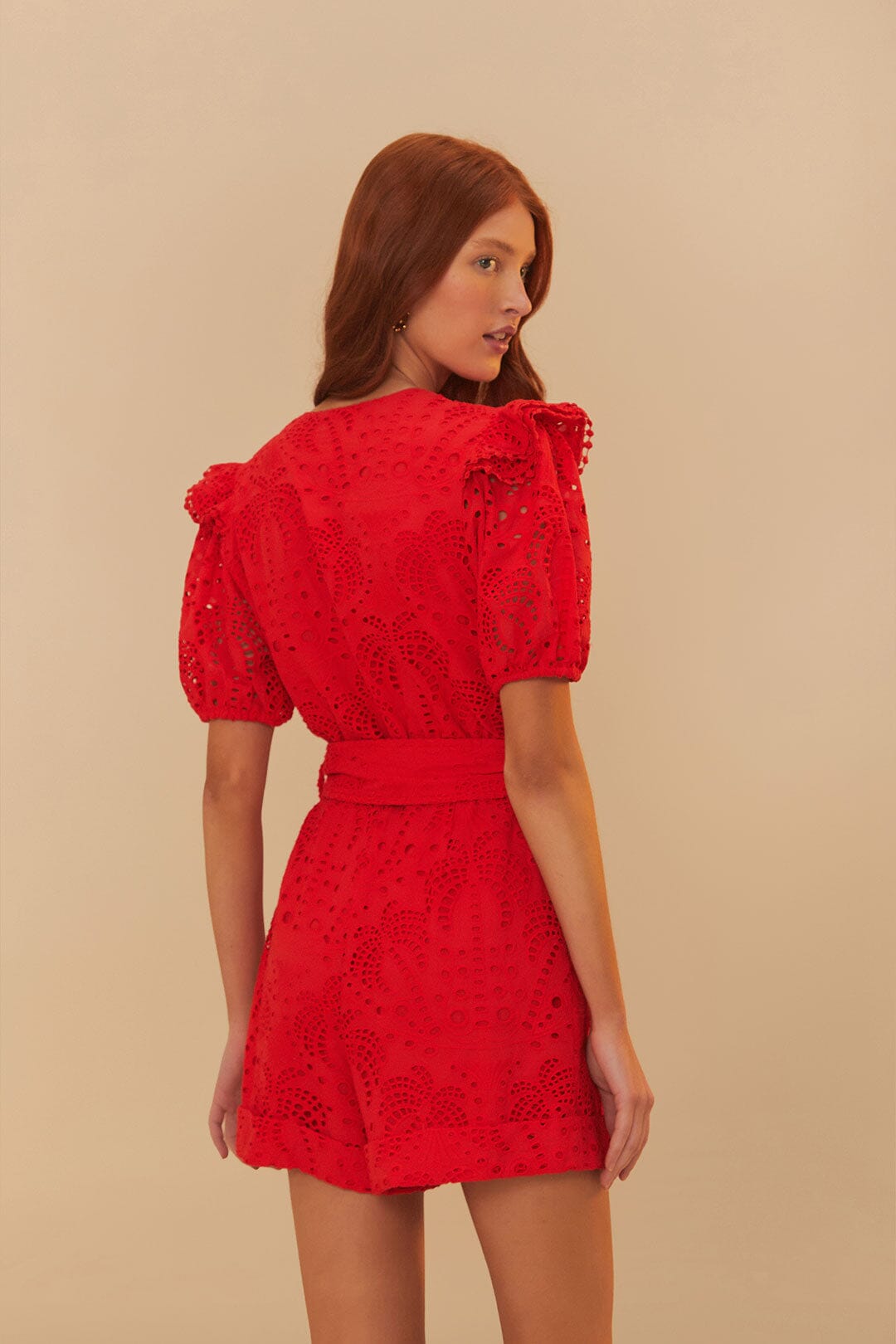 FARM Rio - Red Eyelet Romper