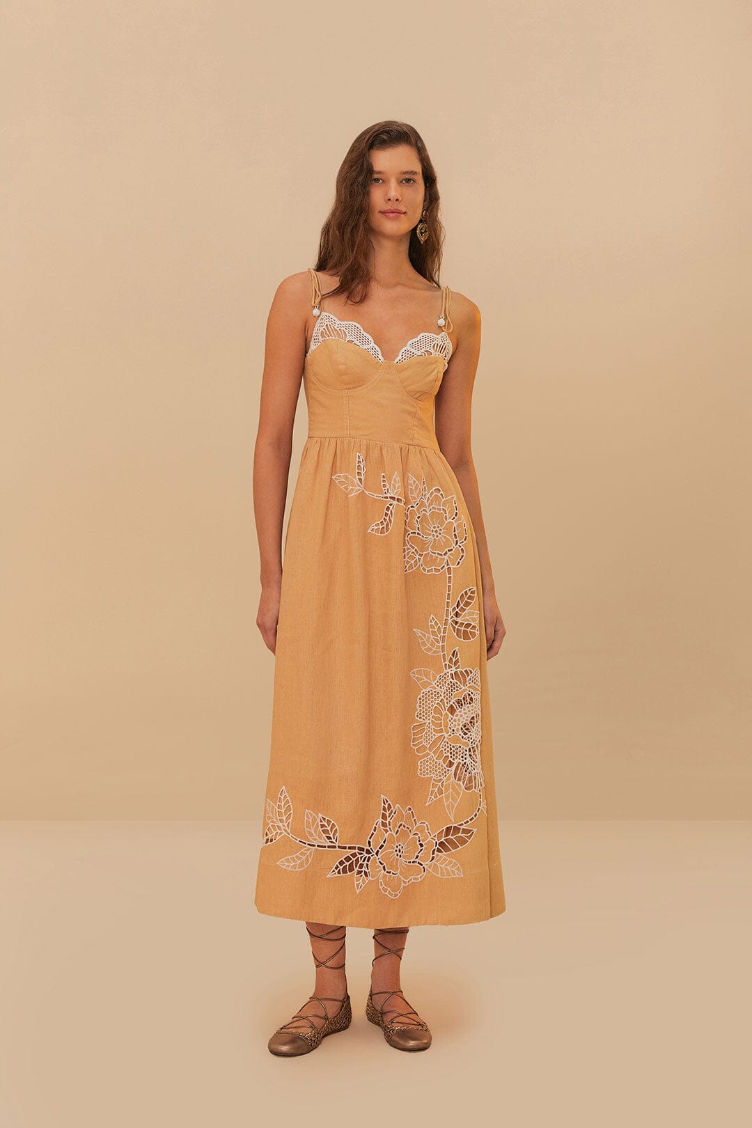 FARM Rio - Sand Richelieu Dress