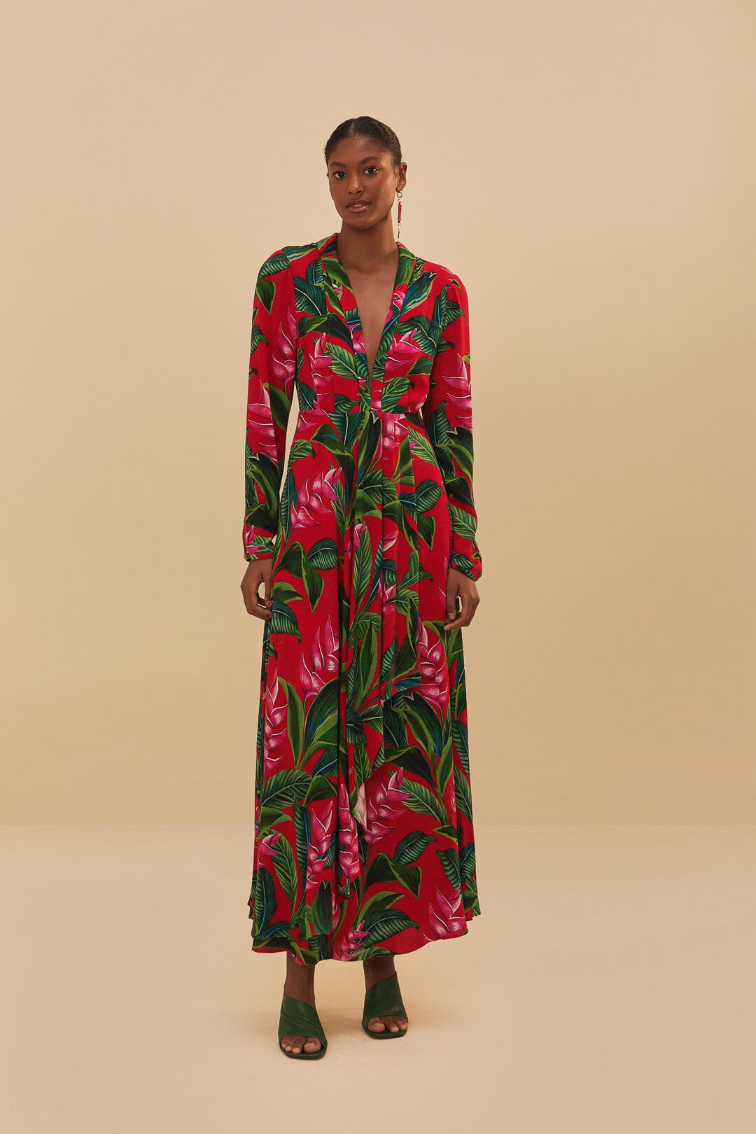 FARM Rio - Dream Garden Red Maxi Dress