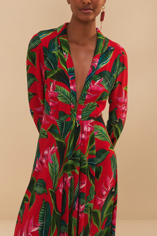 FARM Rio - Dream Garden Red Maxi Dress
