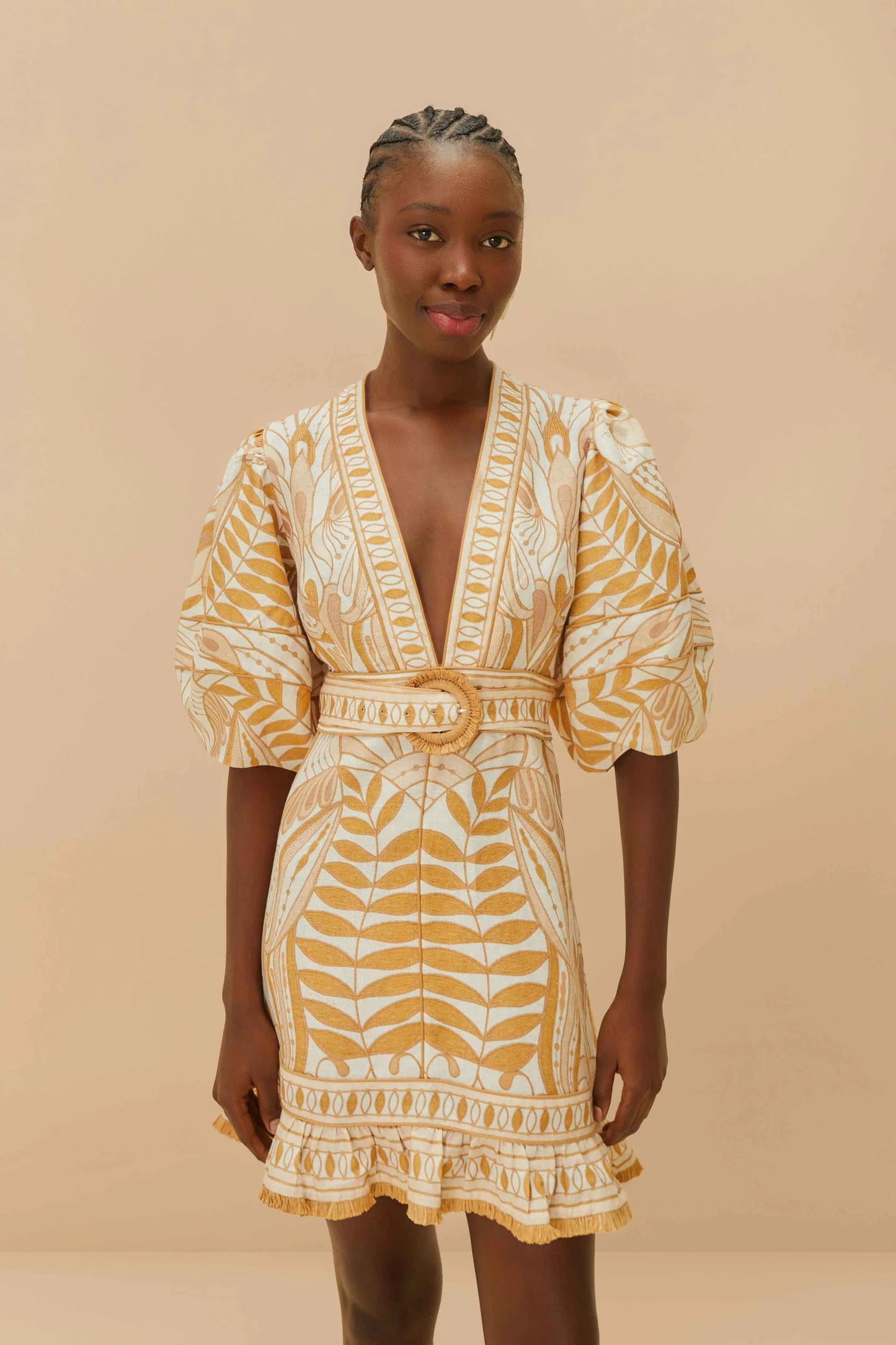 FARM Rio - Lace Nature Mini Dress