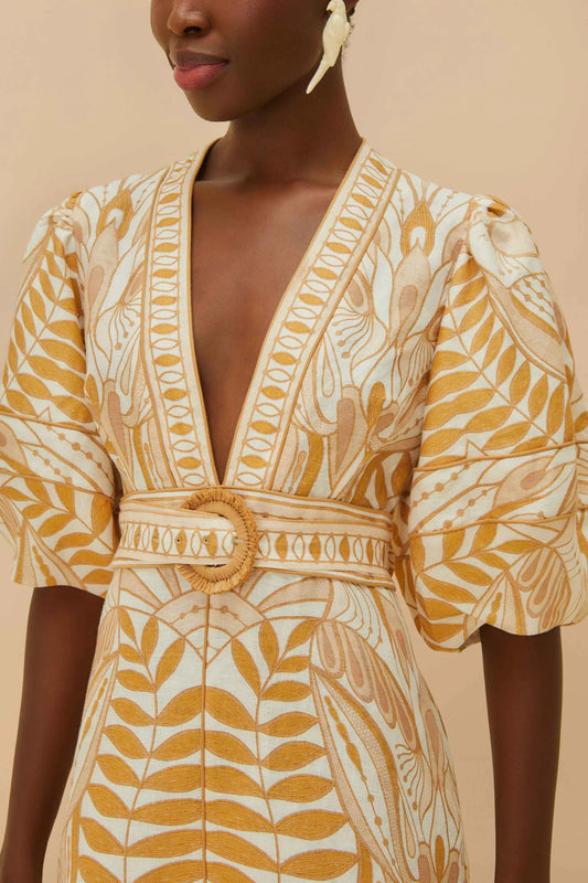 FARM Rio - Lace Nature Mini Dress