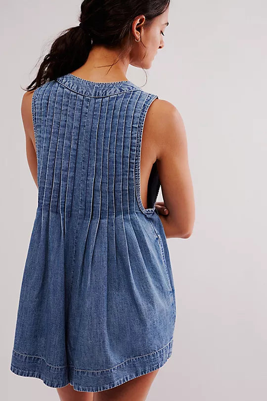 Free People - Webster Romper - Falling Rain Wash