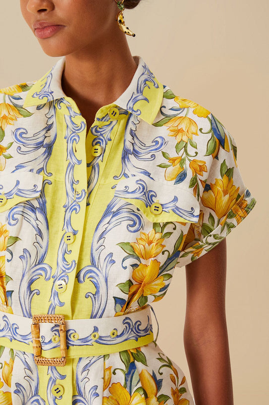 FARM Rio - Sicily Scarf Off-White Romper