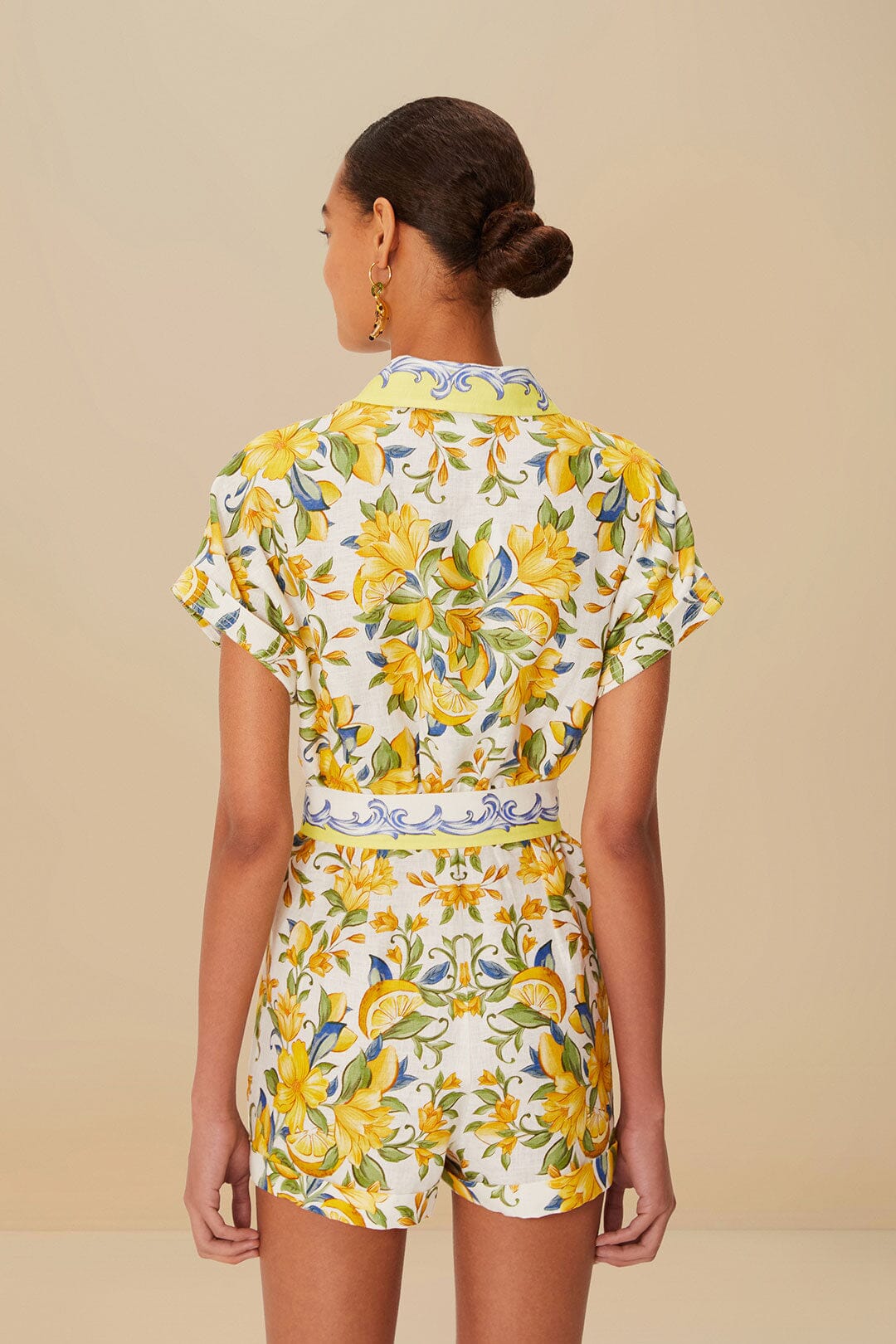 FARM Rio - Sicily Scarf Off-White Romper