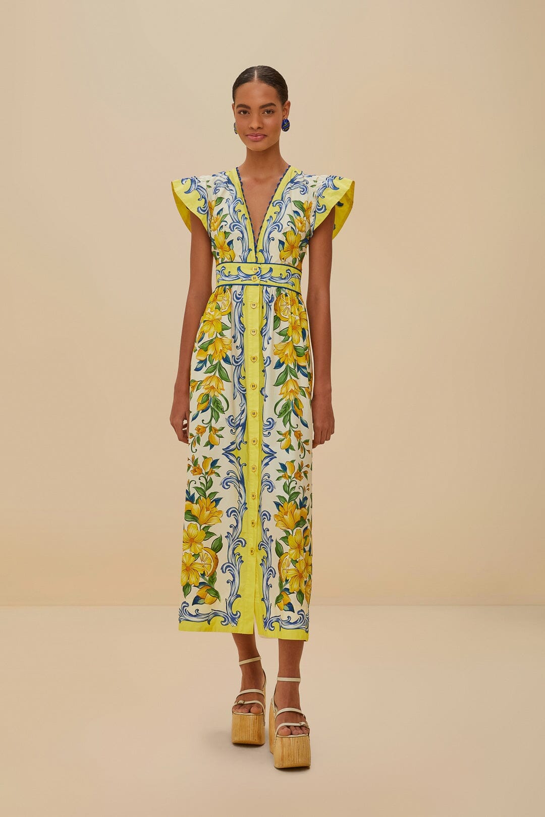 FARM Rio - Sicily Scarf Off-White Maxi Dress