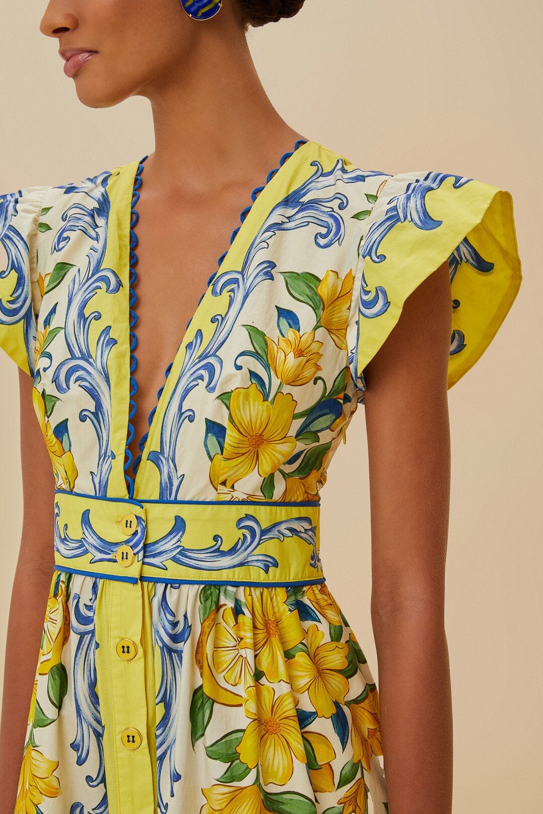 FARM Rio - Sicily Scarf Off-White Maxi Dress