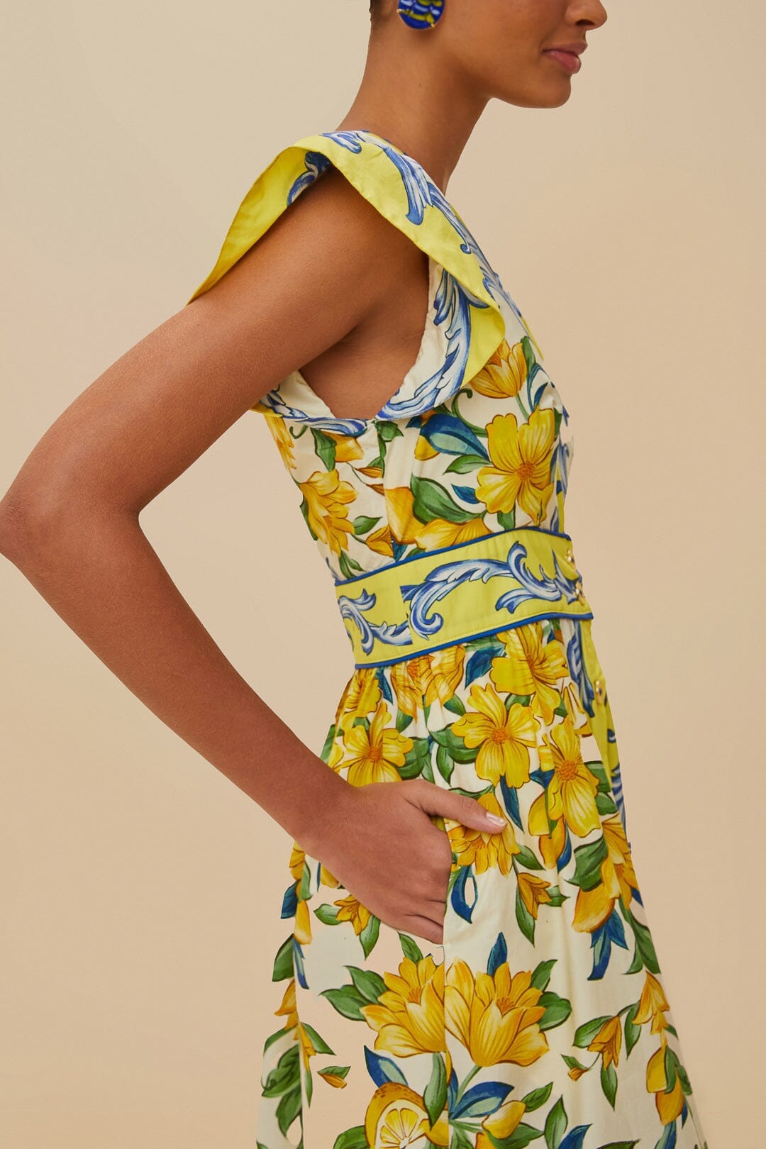 FARM Rio - Sicily Scarf Off-White Maxi Dress