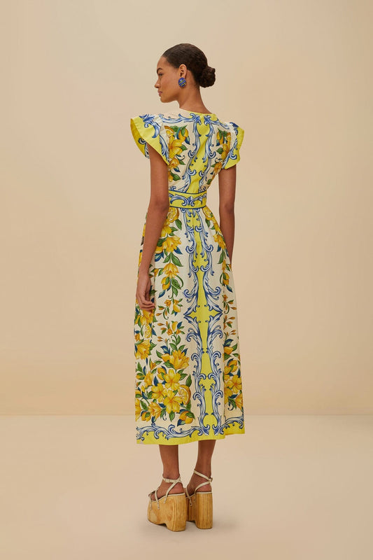 FARM Rio - Sicily Scarf Off-White Maxi Dress