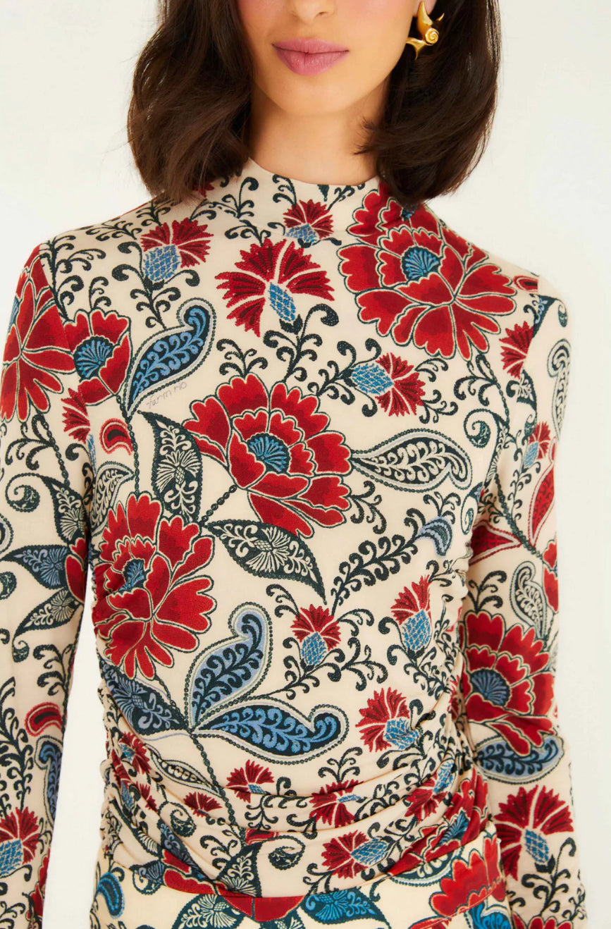 FARM Rio - Francesca Sand Jersey Blouse