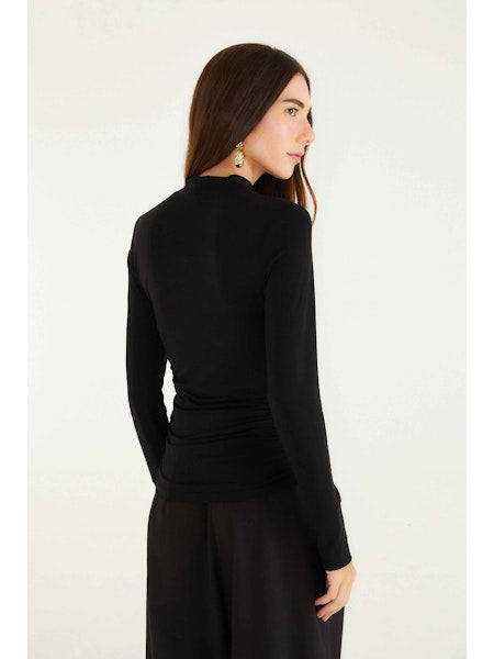 FARM Rio - Black Jersey Long Sleeved Blouse