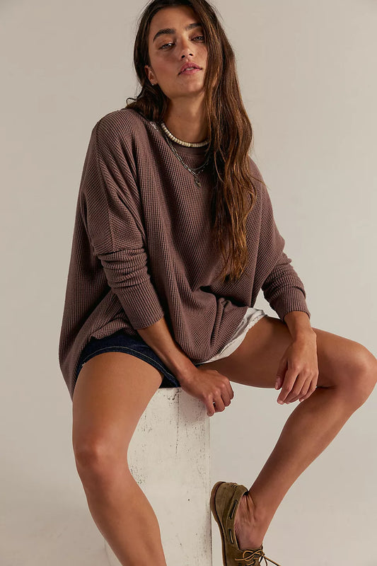 Free People Latte Blues Thermal - Leafless Tree