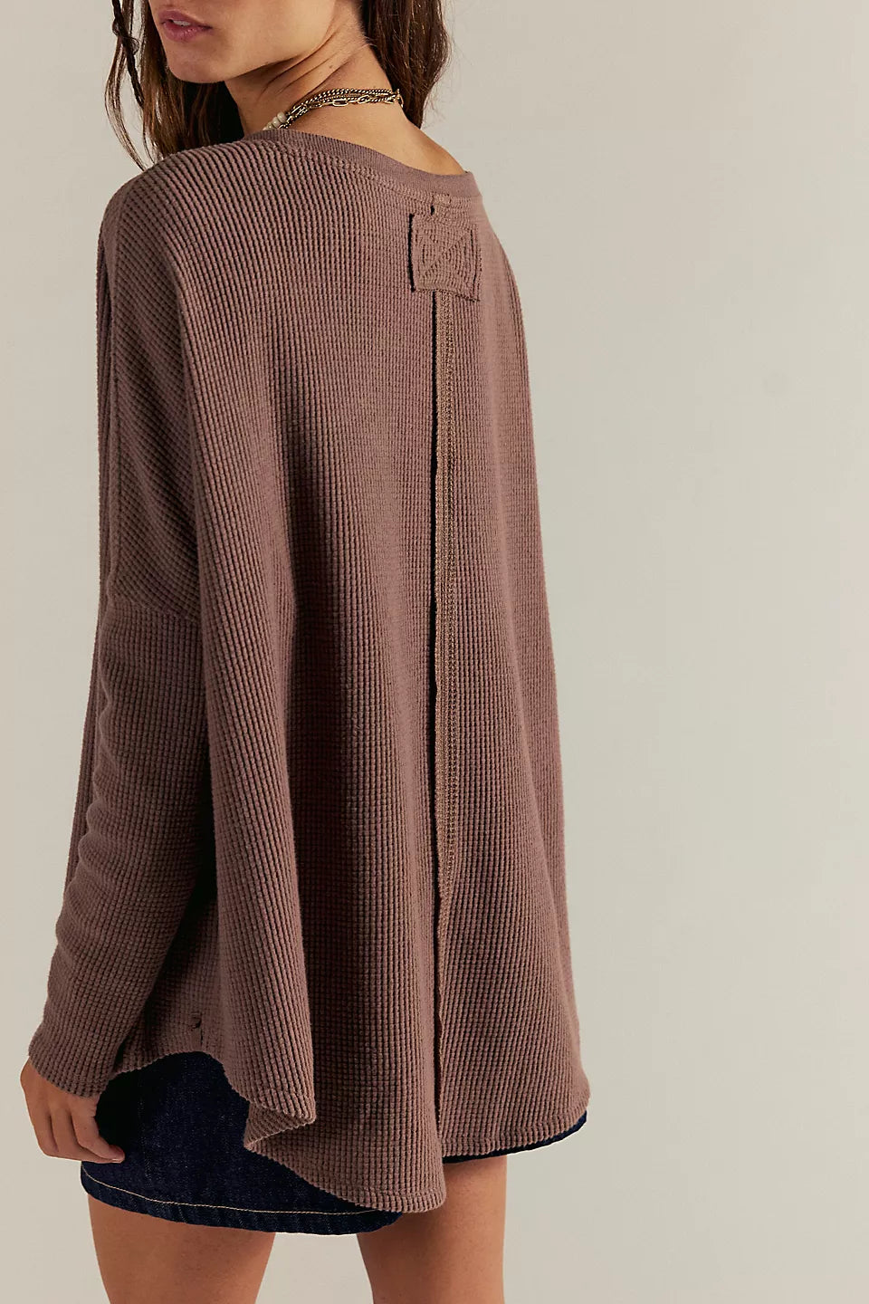 Free People Latte Blues Thermal - Leafless Tree