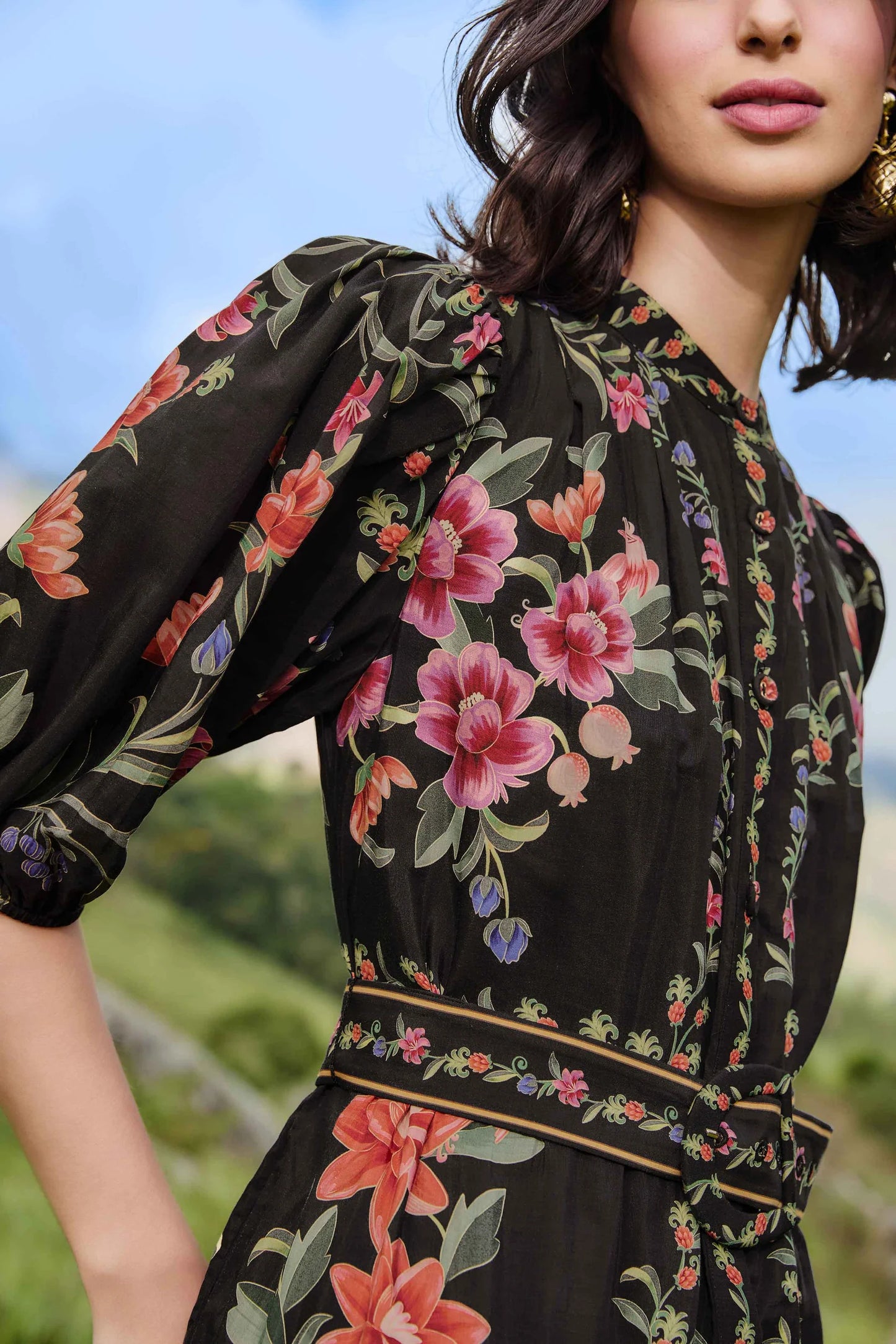 FARM Rio - Belle Garden Black Mini Dress