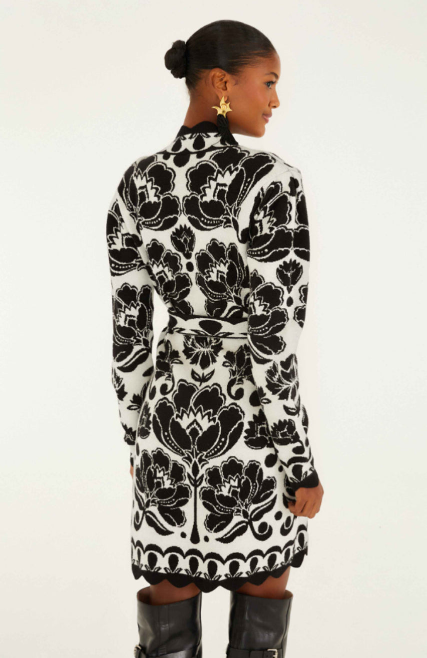 FARM Rio - Floral Arabesque Knit Wrap Dress