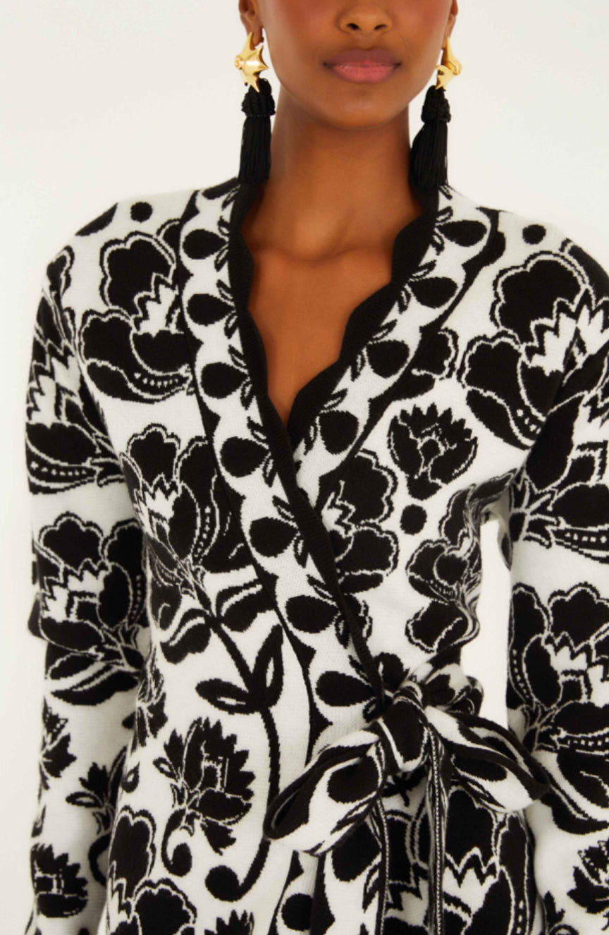 FARM Rio - Floral Arabesque Knit Wrap Dress