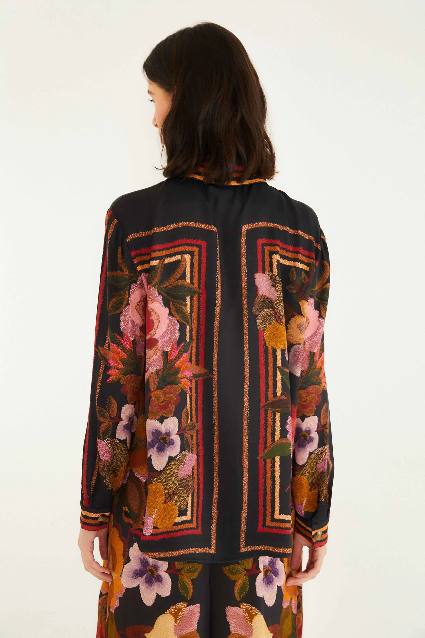 FARM Rio - Chenille Flowers Black Shirt