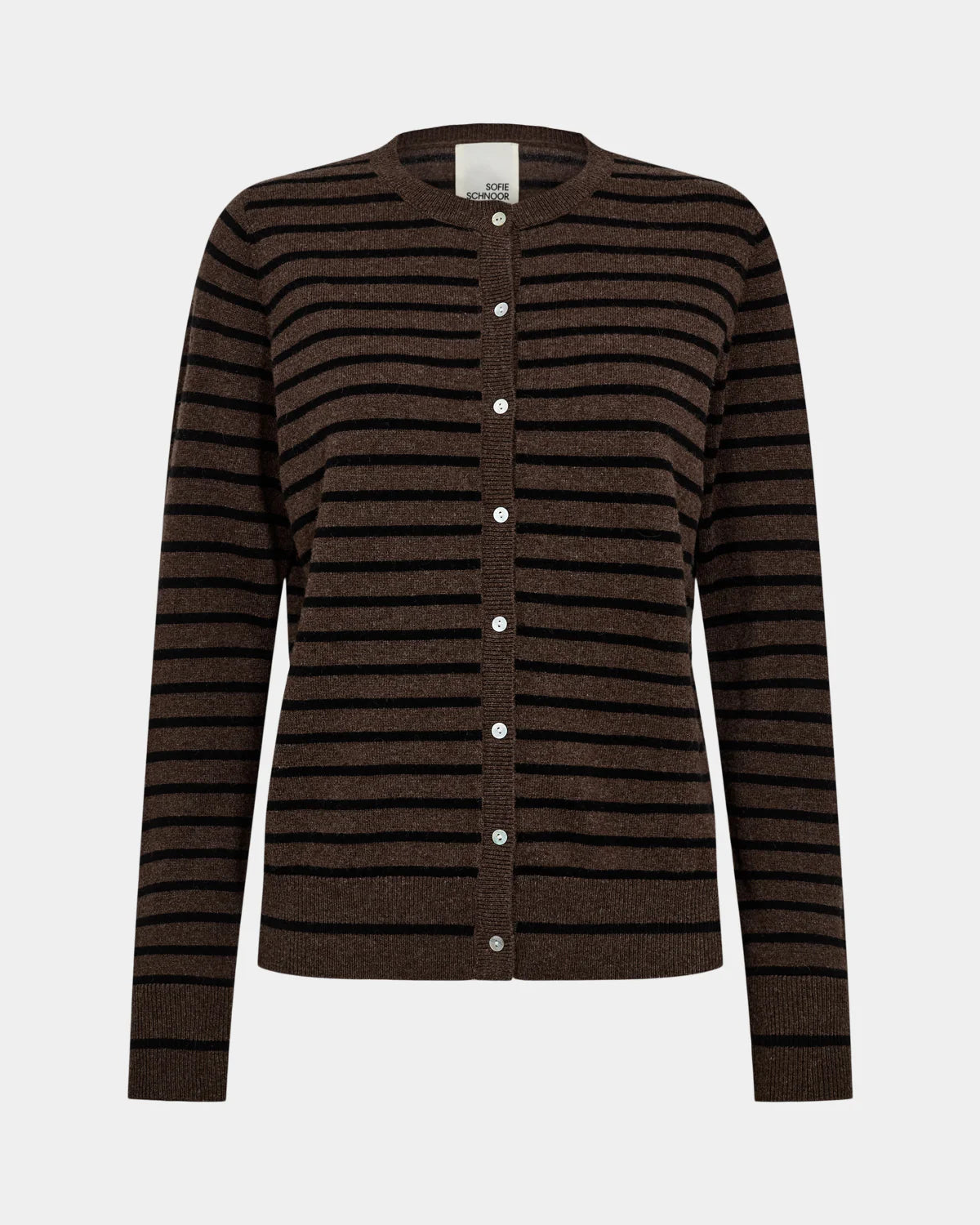 Sofie Schnoor - Cissesw Stripe Cardigan - Dark Brown
