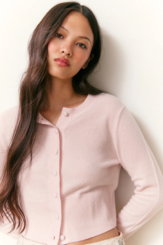 LOVESHACKFANCY - Adeanne Cardigan - Pale Pink