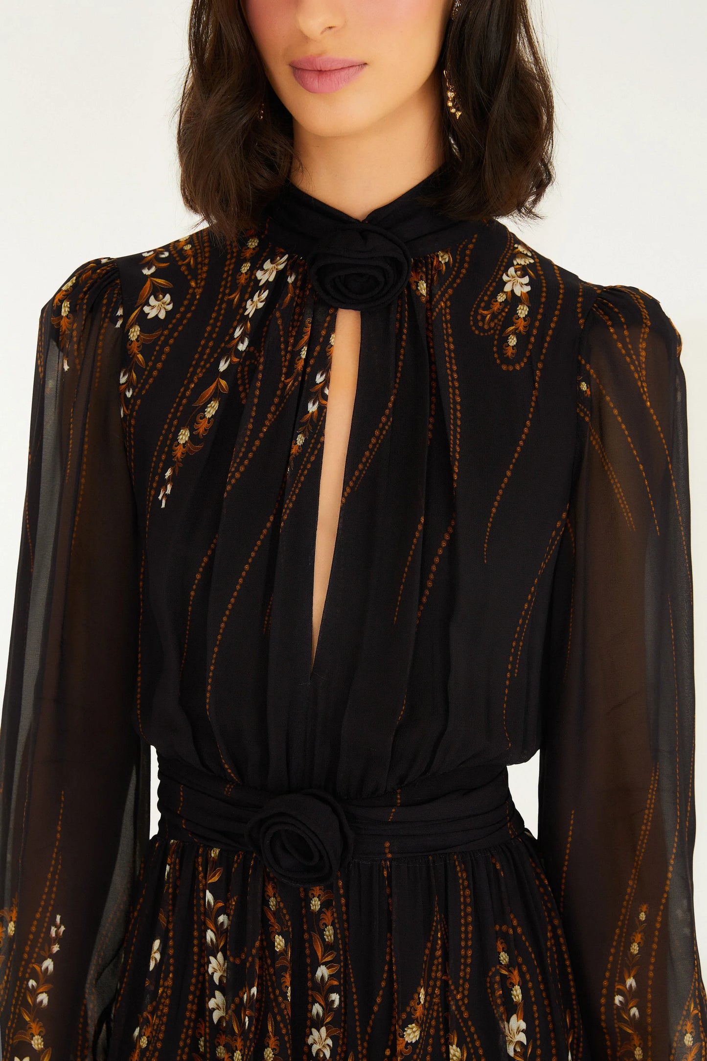 FARM Rio - Garden Silhouette Black Mini Dress