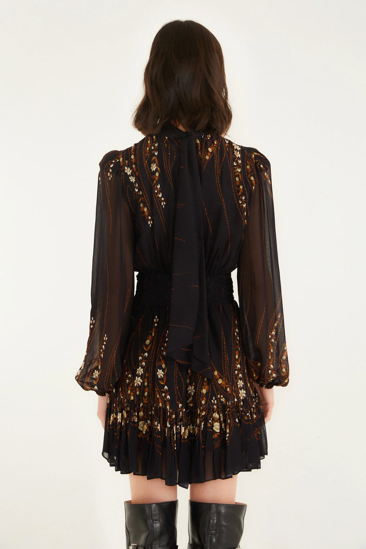 FARM Rio - Garden Silhouette Black Mini Dress