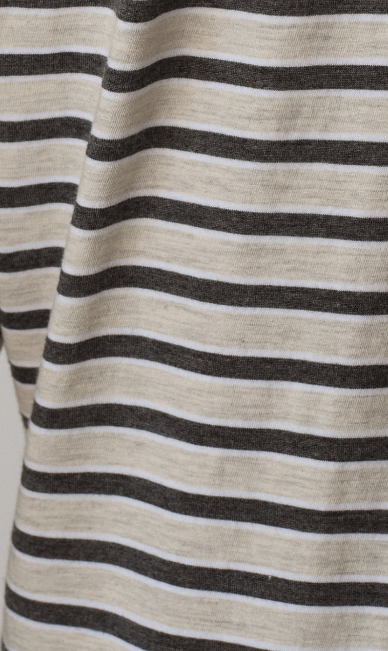 Donni - Jersey Bow Simple Pant - Oatmeal Stripe