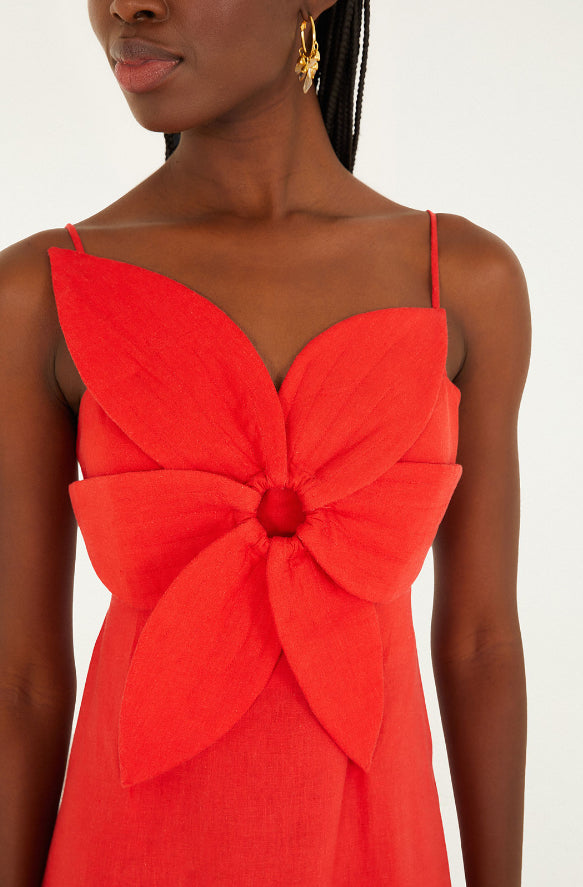 FARM Rio - Red Flower Mini Dress