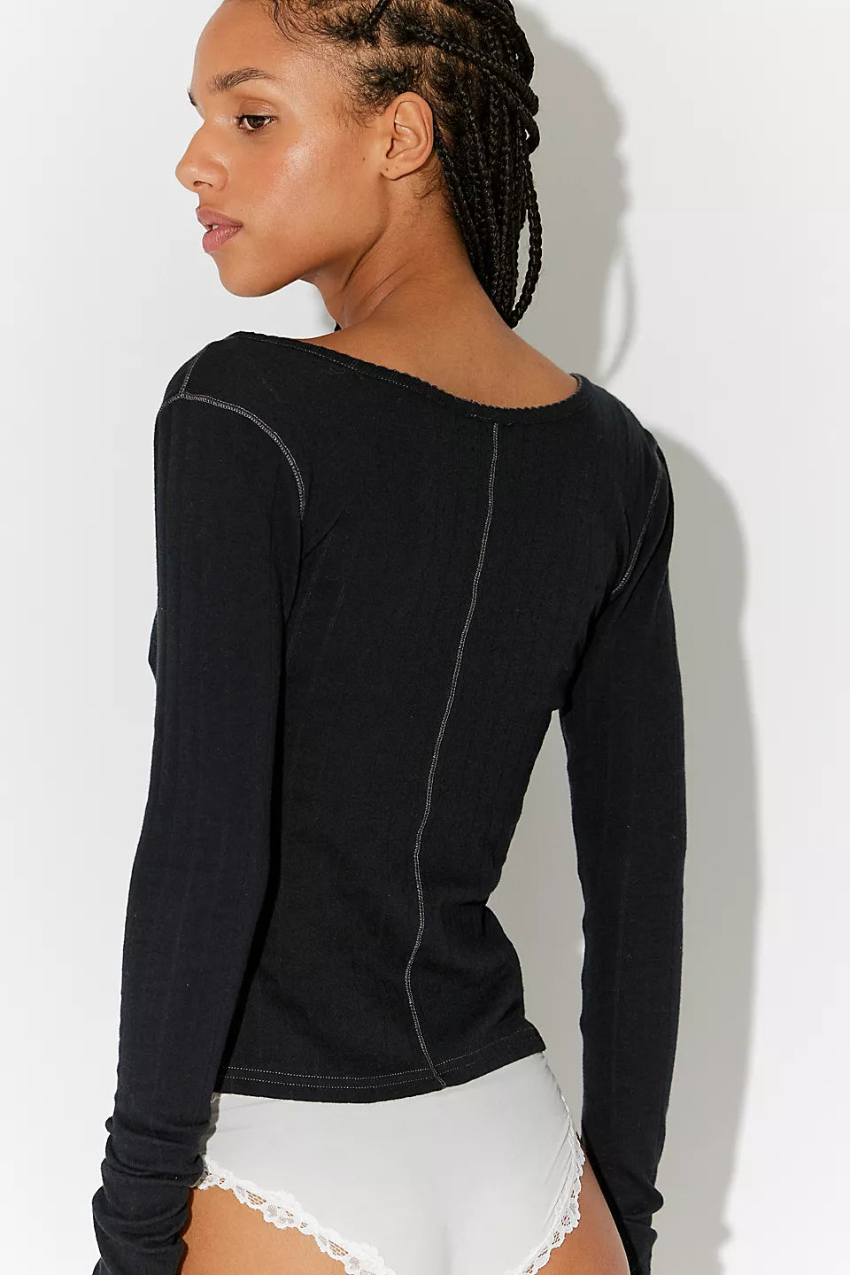 Free People - End Game Pointelle Long Sleeve