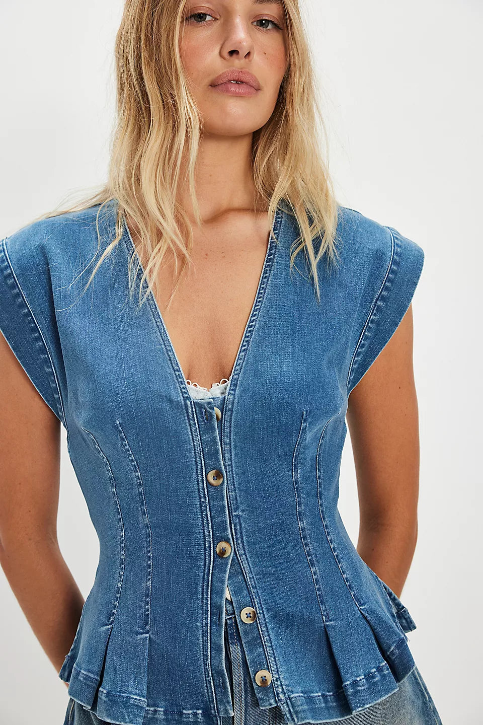 Free People - Dylan Denim Vest