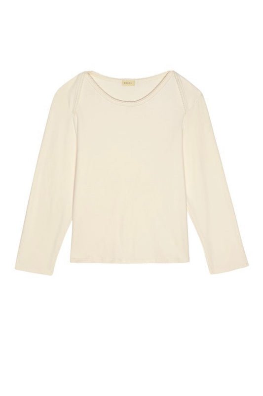 Donni - Baby Rib Envelope Top - Cream