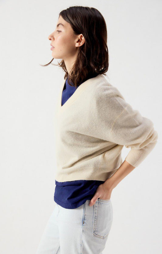 American Vintage - Raxow V-Neck Jumper - Natural