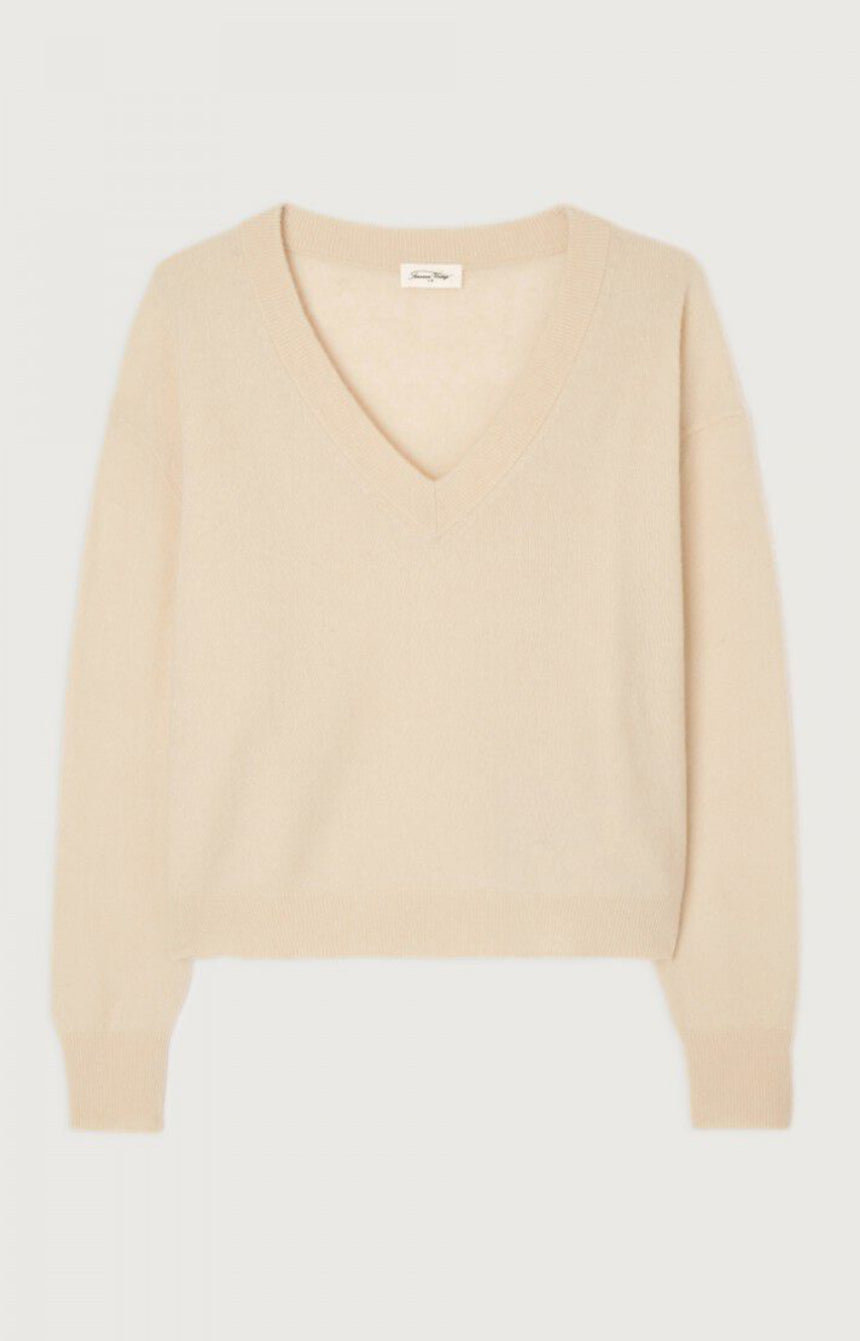 American Vintage - Raxow V-Neck Jumper - Natural
