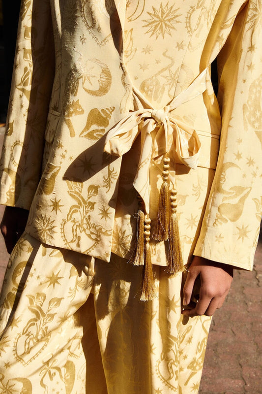 FARM Rio - Beige Notched Lapel Blazer