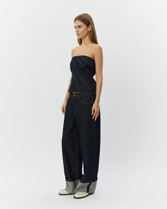 Sofie Schnoor - Tille Raw Denim Corset Top