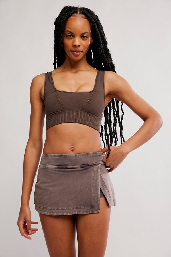 FP Movement - Good Karma Square Neck Bra - Washed Chocolate