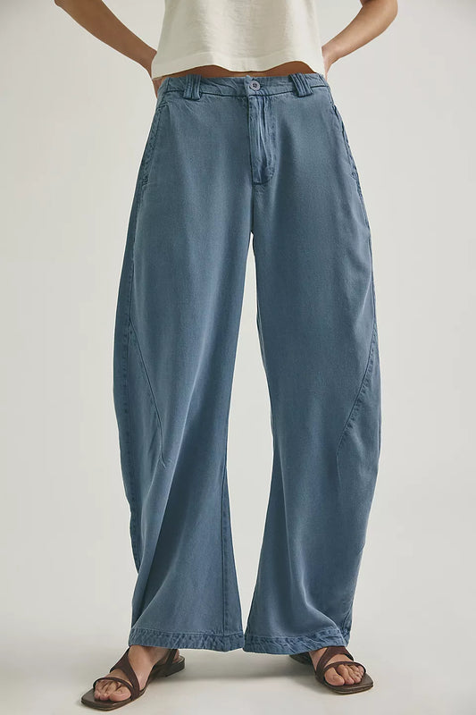 Free People - Spotlight Washed Trouser - Flint Stone